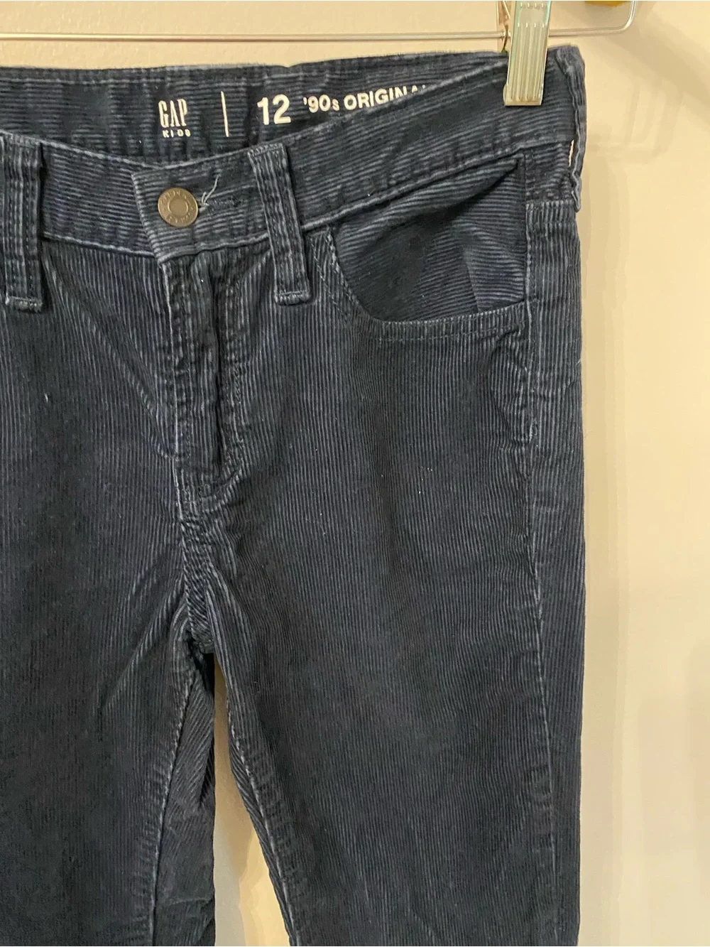 GAP Kids Boys Dark Navy 90s Original Straight Corduroy Pants - size 12/13